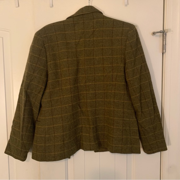 Ann Taylor plaid blazer jacket w/ shoulder pads - Picture 2 of 3
